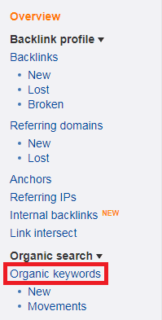 ahref organic keywords